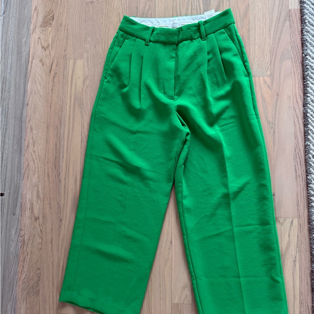 Aritzia Green Wide-Leg Pants